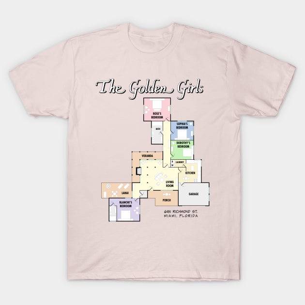 The Golden Girls Floor Plan T-Shirt by RetroFitted